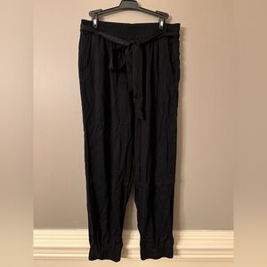 TGLA Women’s Casual Paper Bag Jogger Pants Black Sz M